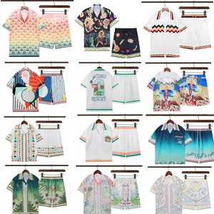 Conjunto de Camisa de Manga Corta con Cuello Camisero y Estampado Floral para Hombre, Transpirable y Ligero para Verano, Estilo Retro Urbano Hip Hop 2025, 100% Fibra de Bambú - Product Image 3