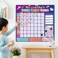 Tableau de récompenses magnétique effaçable à sec et étanche pour enfants, idéal pour la gestion du comportement au bureau, en classe et à l'école, avec autocollants