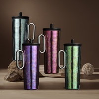 Vente directe usine Nouvelle gourde isotherme colorée en titane pur haute capacité avec poignée et paille, maintien thermique 6-12 heures