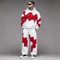 Ensembles d'hiver pour hommes, sweat-shirt à capuche uni et pantalon de survêtement, tenue en 2 pièces, coupe ample, survêtement à capuche, streetwear, hip hop, OEM ODM, logo personnalisé