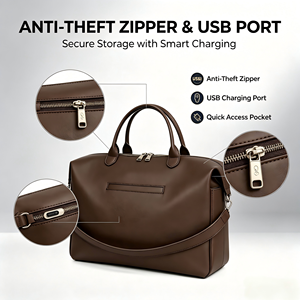 Bolsa de Mano de Piel Vegana Impermeable de Gran Capacidad con Diseño Moderno, Bolsa de Viaje para Mamá, Elegante Bolsa de Mano para Bebé, Mochilas para Pañales - Product Image 2