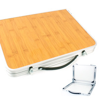 Mini Design moderne pliable en bois de bambou Table pratique petit mobilier d'extérieur pour Camping pique-nique Barbecue lit utilisation de l'ordinateur
