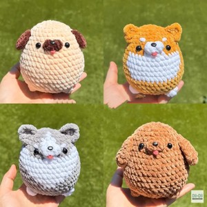 Venta al por mayor de hilo de algodón hecho a mano perro juguete lindo ganchillo Mini cachorro juguete para regalos de bebé Peluche de punto Mini animales Juguetes - Product Image 6