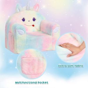 Sofá Infantil de Unicornio con Respaldo Alto, Esponja Suave y Felpa, 50% Material Reciclado, para Princesas y Niños - Product Image 4