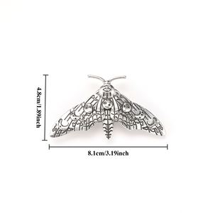 Pince à cheveux vintage couleur argent, motif papillon, pour femme, en métal gothique à texture géométrique, décoration capillaire pour fête d'Halloween, style Y2K, emballage carton - Product Image 3