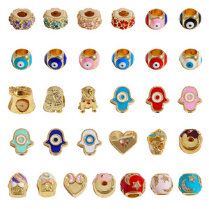 Mixed Shape Metal Charm Beads For Necklace Making Plated Cartoon Design Jewelry Findings Components Spring 2025 Yiwu Origin - Product Image 1