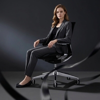 Chaise de bureau de direction ergonomique moderne à dossier haut en cuir véritable, hauteur réglable, accoudoirs fixes, housse amovible, aluminium
