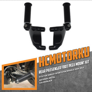 Kit de montage de repose-pieds pour passager arrière de moto, noir, pour Harley <span class=keywords><strong>Sportster</strong></span> XL <span class=keywords><strong>1200</strong></span> 883 Forty Eight 2004-<span class=keywords><strong>2013</strong></span> - Product Image 2