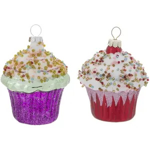 Cupcake Christmas Ornaments,Hanging Tree Decorations by Christmas Market Ornaments Eco-friendly