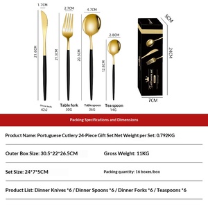 Offre Spéciale – Ensemble de Couverts Occidentaux en Acier Inoxydable, Style Portugais, 24 Pièces, Poli Miroir, Design Minimaliste Moderne – Couteau à Steak, Fourchette, Cuillère - Product Image 5