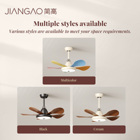 Ventilateur de plafond LED décoratif multi-styles, luminaire suspendu tendance pour chambre et entrée, couleur crème