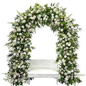 รับประกันคุณภาพสูงสุด ซุ้มดอกไม้สีเขียวและดอกกุหลาบขาว ซุ้มดอกไม้สำหรับงานแต่งงาน ตกแต่งงานอีเว้นท์และงานปาร์ตี้ - Product Image 1