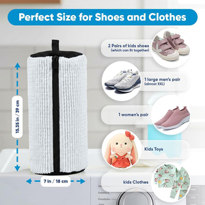 Protection durable en maille avec fermeture éclair 360 °   Sac de lavage pour chaussures réutilisable, nettoyage en profondeur, <span class=keywords><strong>2</strong></span> pièces, convient à tous les types de chaussures - Product Image 2