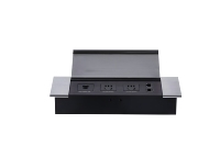 Toma de Corriente Universal de Escritorio con Tapa Abatible, Enchufe Eléctrico para Muebles de Oficina, Toma de Corriente Abatible para Escritorio
