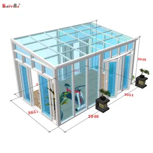 Outdoor Insulating Glass Enclosures Sunrooms Aluminium Aluminum Glass House Modularization