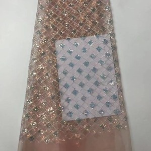 Đẹp Trắng Trong Suốt <span class=keywords><strong>Payette</strong></span> Sequin Vải Ren Vải Tuyn Sang Trọng Sequin Vải Cho Sân Khấu Mô Hình Hiệu Suất Khiêu Vũ Ăn Mặc - Product Image 4