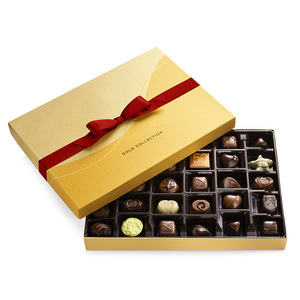 Emballage de Collection de chocolat doré imprimé personnalisé, boîte cadeau de bonbons avec Inserts - Product Image 1
