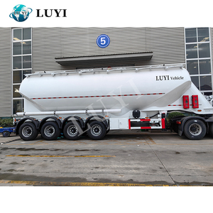 Transportador de grano en polvo industrial Silo de 4 ejes Semi-Remolque Molinos de harina Fábricas de piensos Plantas de cemento Vehículo de transporte - Product Image 4