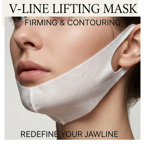 Collagen 3D Facial Mask Sheet Firming V-Shape <b>Face</b> Mask For All Skin Types White Ear Loop Design - Product Image 2