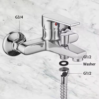 Ensemble de douche exposé par colonne de pluie de l'acier inoxydable 201 fixé au mur pour la salle de bains