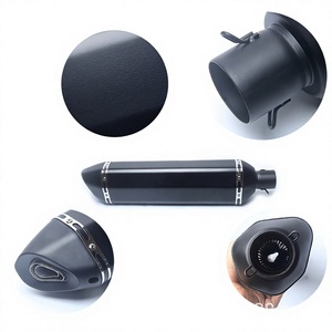 Tubo de escape modificado de 570 mm y 51 mm de diámetro, silenciador trasero universal para motocicleta con accesorios de montaje y adaptador - Product Image 4