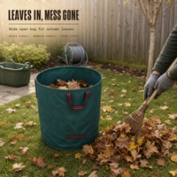 Sacs à déchets de jardin réutilisables, écologiques, pliables, avec poignées, pour feuilles et débris de haies, capacité 50L-500L