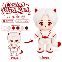 Poupées en peluche douces au design Kawaii, jouets personnalisés et en gros, jouets en peluche garçon renard style anime coréen