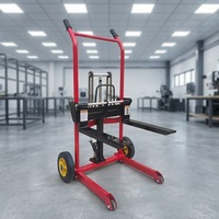 Chariot élévateur manuel compact et pliable de 200 kg, transpalette portable pour manutention intérieure sur mesure