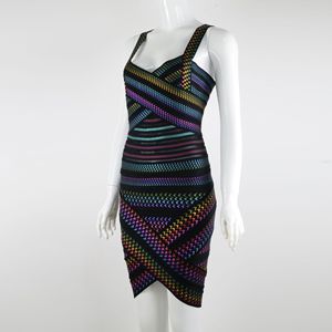 All'ingrosso modello solido Sexy senza schienale <span class=keywords><strong>arcobaleno</strong></span> per la fasciatura Mini abito per le donne naturale in vita/festa di compleanno <span class=keywords><strong>vestito</strong></span> per l'estate - Product Image 4