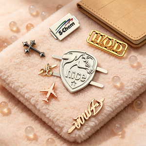 Wholesale Customized Engraved Metal Logo Label Private Brand <b>Name</b> Metal <b>Tag</b> for Garment Scarf Shoes Clothing - Product Image 3