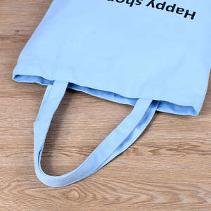 Bolsa de compras reutilizable de lona impresa personalizada de alta calidad, plegable, de estilo simple y orgánica. - Product Image 4