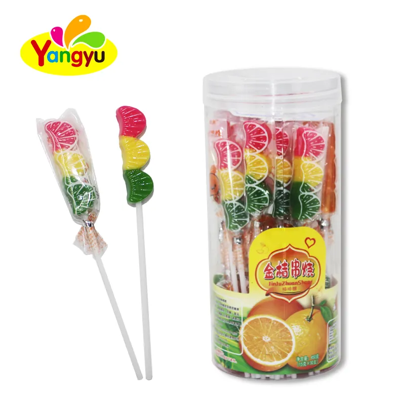 Halal Sweet Fruit Flavor Orange String Lollipop