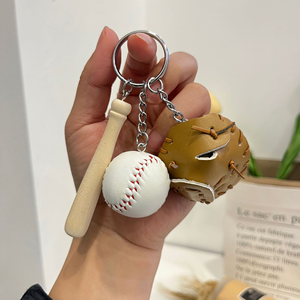 Llavero de bate de béisbol al por mayor, llavero deportivo de aleación metálica con mini accesorios de guante de béisbol para niños, niñas, aficionados a equipos, fiestas y atletas - Product Image 4