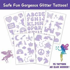 Kit de Tatuajes Temporales con Brillantina, Resistentes al Agua y Amigables con la Piel, para Regalo de Cumpleaños, Fiesta o Festival para Niñas - Product Image 2