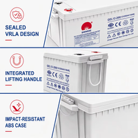 Batterie AGM Gel à décharge profonde 12V 24V 100Ah 200Ah 250Ah VRLA sans entretien pour onduleur solaire, camping-car, marine