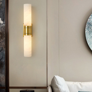 LZ-128 Marble <b>Wall</b> Lamp Led <b>Light</b> Source E27 Bulb Base <b>Switch</b> Control For Bedroom Living Room Corridor - Product Image 2