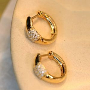 Boucles d'oreilles créoles Xinfly en or 18 carats avec diamant naturel taille brillant 0,18 carat en or jaune - Product Image 5