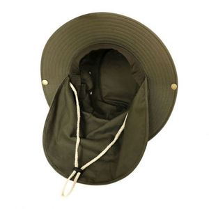 Wholesale Outdoor Fishing Cap Neck Cover Sun Protection Wide Brim Safari <b>Hat</b> Men Hiking <b>Bucket</b> <b>Hat</b> <b>With</b> <b>String</b> - Product Image 6