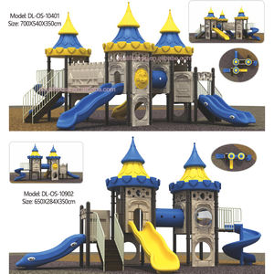 Aire de jeux extérieure personnalisable pour enfants, thème château, avec toboggan et couleurs variables, pour enfants avec Dia. Poteaux verticaux de 89 mm - Product Image 4