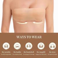 Bande adhésive pour poitrine en silicone réutilisable, 3 tailles, adhésif puissant, effet push-up instantané, imperméable