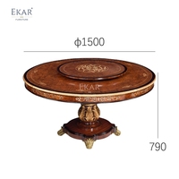 Table à manger ronde EKAR Regency Sovereign |   Table de luxe de style anglais incrustée à la main |