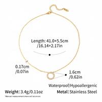 Collier pendentif personnalisé en acier inoxydable 316L plaqué or 18K PVD avec cercle en forme de cœur et zircon cubique, bijoux tendance pour femmes