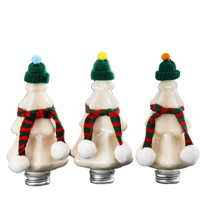 Empty Plastic Food Grade 400 ml Christmas Tree Shaped Sweet Jars Snacks Cookie Box Christmas Bottle