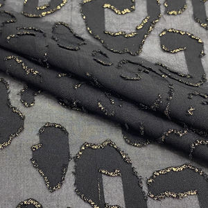 Harvest100 % polyester tissu en mousseline de soie léopard burnout jacquard design gold foiling - Product Image 6