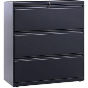 Meuble de classement latéral Alera 36 po x 18,63 po x 40,25 po avec 3 tiroirs pour documents de format légal/lettre/A4/A5, couleur anthracite - Product Image 1