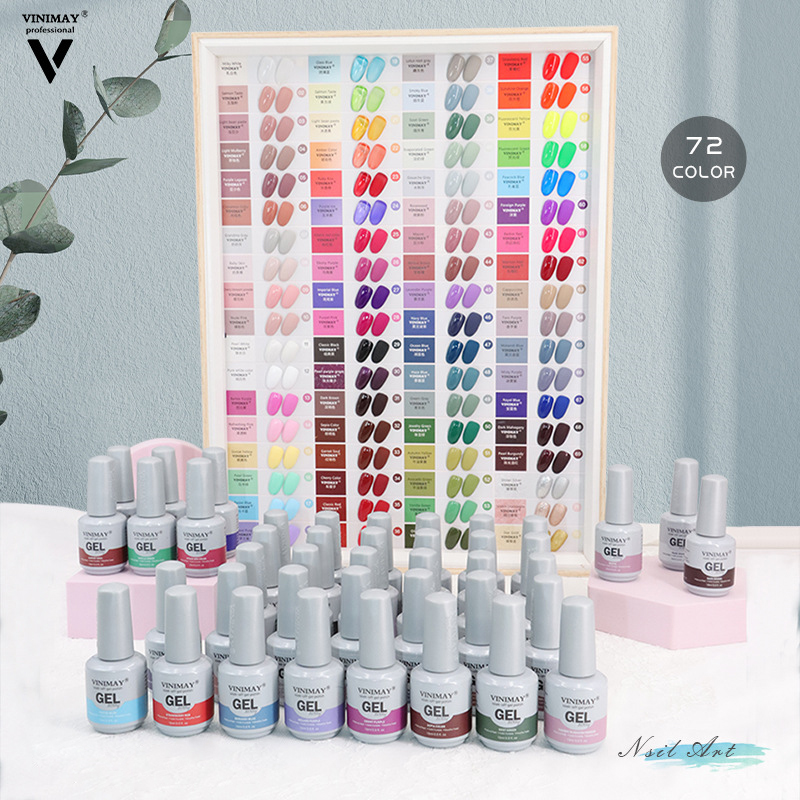 Vinimay esmalte de unhas em gel, suprimentos para unhas de arte, oem, etiqueta privada, 15ml, cor pura uv/led, esmalte em gel para salão de unhas