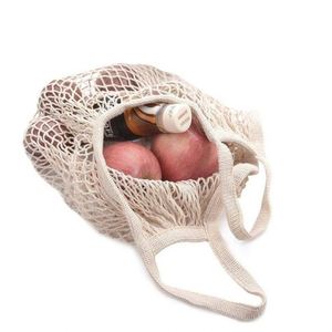 Convenient Eco-Friendly Long-Handle Portable Washable Reusable Net String Organizer Striped Grocery Shopping Tote <b>Bag</b> - Product Image 5