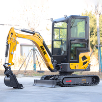 ENVÍO GRATUITO Mini Excavadora SDJK de 1, 2 y 3 Toneladas con Certificación CE y EPA, Mini Excavadora Agrícola con Motor Kubota en Venta