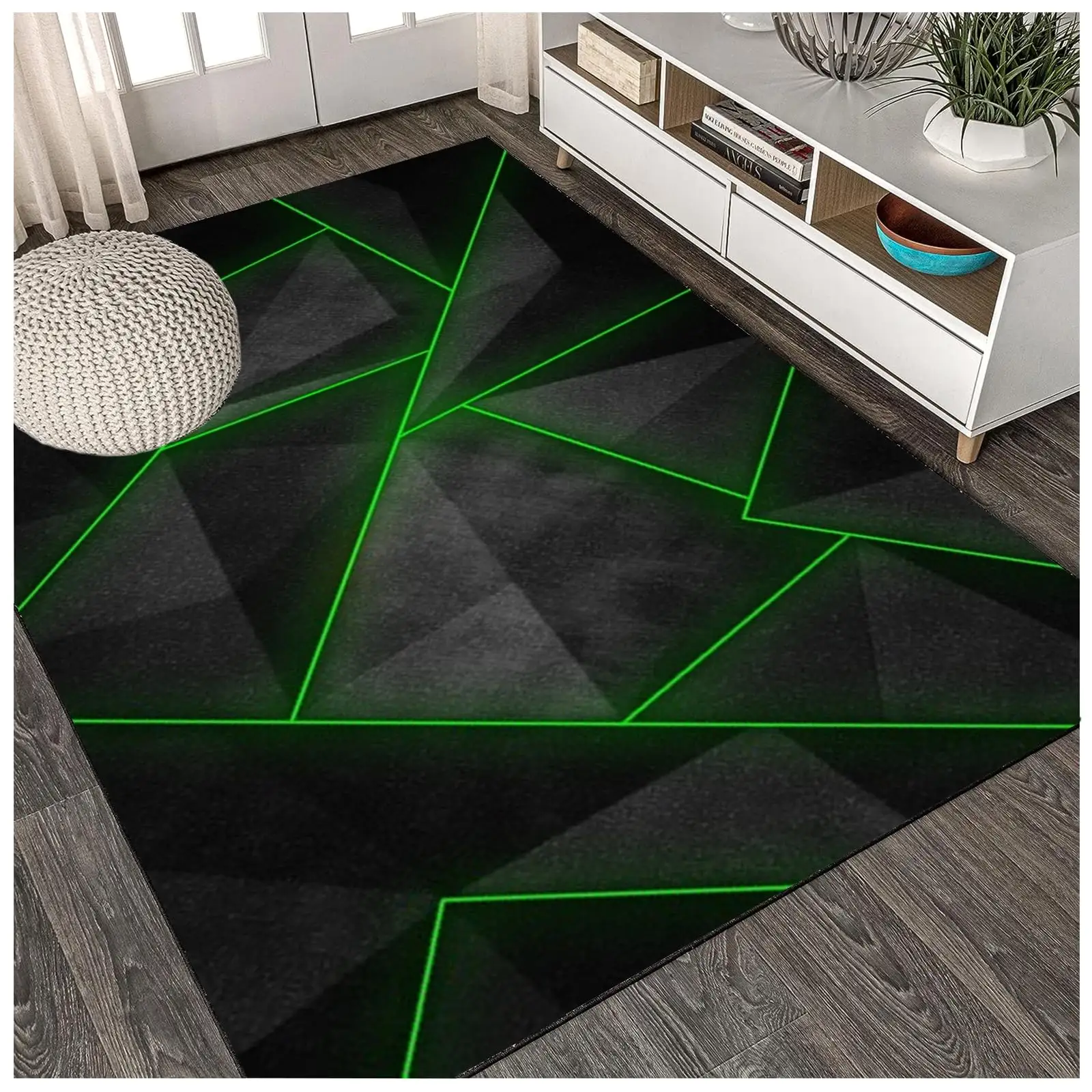 3D Printing Triangles Printing Non Slip Washable Carpet Area Rug Home Bedroom Kitchen Living Room Decor Aesthetic Door Mat