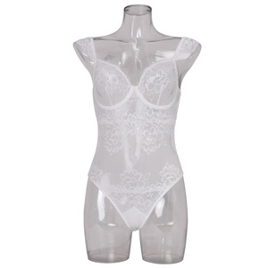 Lencería <span class=keywords><strong>Sensual</strong></span> y Sexy de una Pieza, Transparente, con Encaje, Body de Malla Transparente, Camisón para Mujer con Decoración Calada - Product Image 6